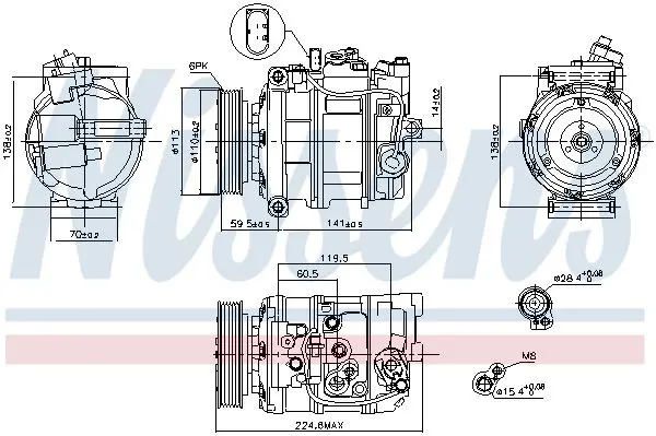 Handler.Part Compressor, air conditioning NISSENS 89091 11