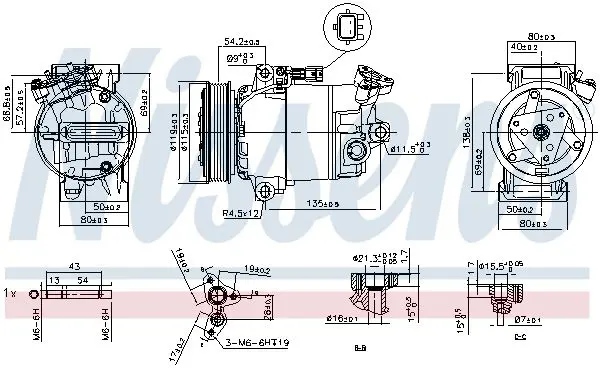 Handler.Part Compressor, air conditioning NISSENS 89608 6