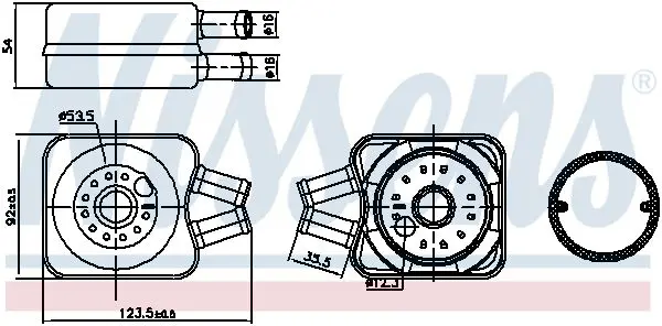 Handler.Part Oil cooler, engine oil NISSENS 90607 6