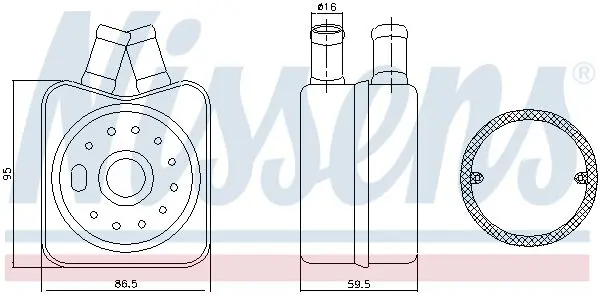 Handler.Part Oil cooler, engine oil NISSENS 90608 6