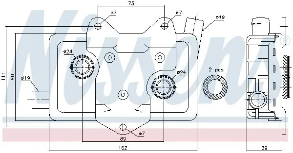 Handler.Part Oil cooler, engine oil NISSENS 90618 7