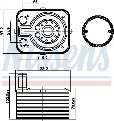 Handler.Part Oil cooler, engine oil NISSENS 90655 7