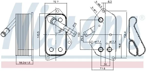 Handler.Part Oil cooler, engine oil NISSENS 90689 6