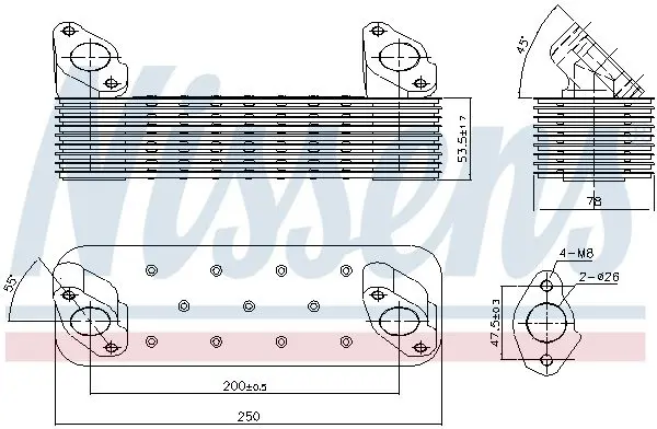 Handler.Part Oil cooler, engine oil NISSENS 90728 6