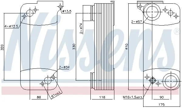 Handler.Part Oil cooler, retarder NISSENS 90768 5