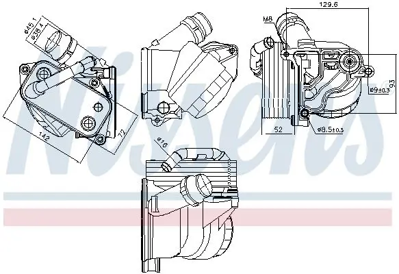 Handler.Part Oil Cooler, engine oil NISSENS 91322 5