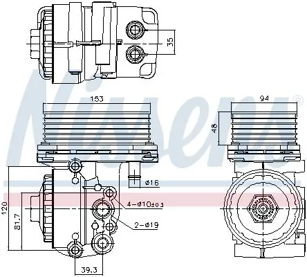 Handler.Part Oil Cooler NISSENS 91327 1