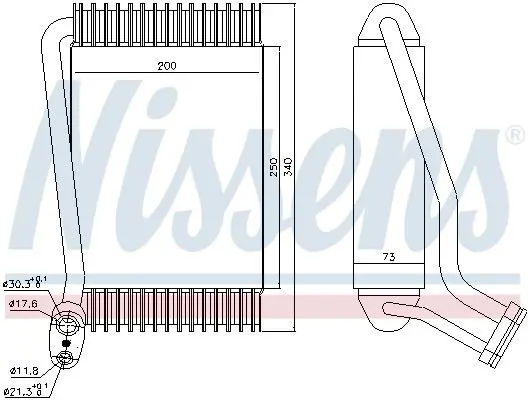 Handler.Part Evaporator, air conditioning NISSENS 92143 5