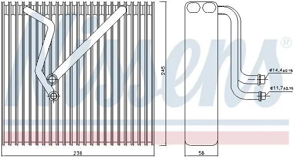 Handler.Part Evaporator, air conditioning NISSENS 92163 5