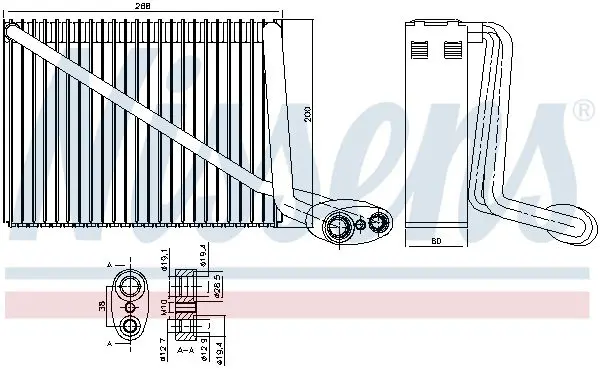 Handler.Part Evaporator, air conditioning NISSENS 92272 6