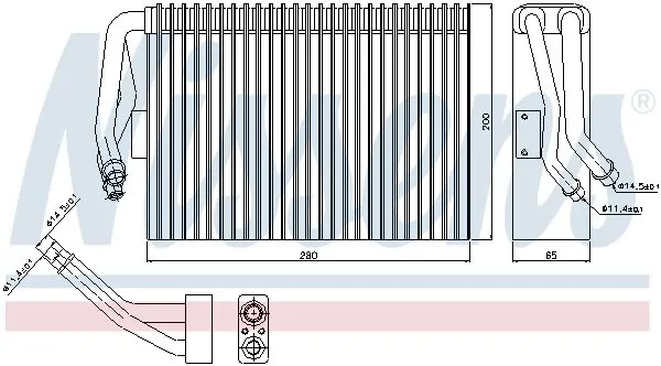 Handler.Part Evaporator, air conditioning NISSENS 92295 7