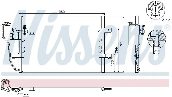 Handler.Part Condenser, air conditioning NISSENS 94588 5