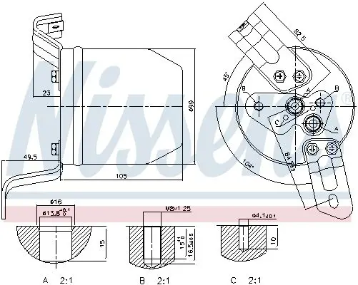 Handler.Part Dryer, air conditioning NISSENS 95196 5