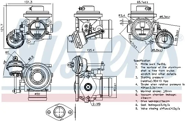 Handler.Part EGR Valve NISSENS 98303 6