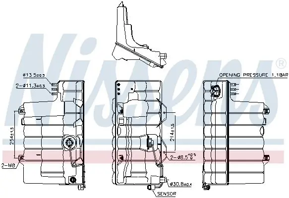 Handler.Part Expansion Tank, coolant NISSENS 996037 6