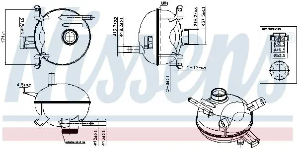 Handler.Part Expansion Tank, coolant NISSENS 996171 5