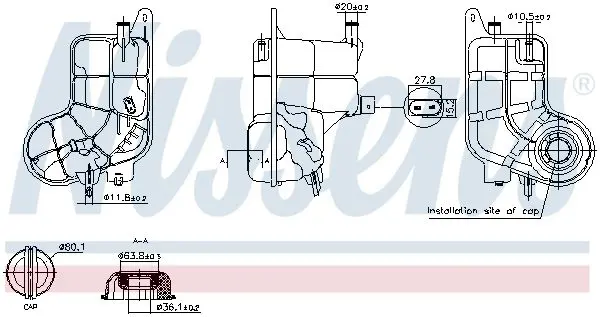 Handler.Part Expansion Tank, coolant NISSENS 996288 1