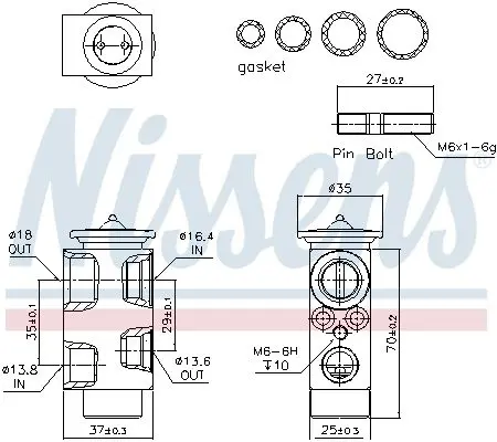 Handler.Part Expansion Valve, air conditioning NISSENS 999222 6