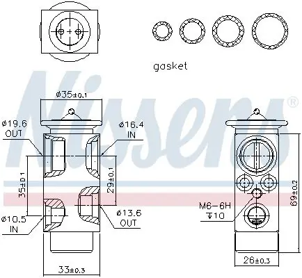 Handler.Part Expansion Valve, air conditioning NISSENS 999224 5