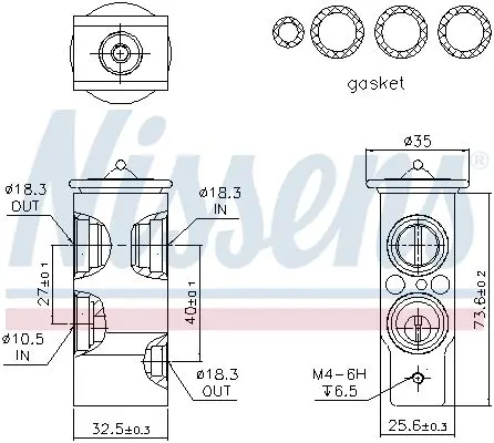 Handler.Part Expansion Valve, air conditioning NISSENS 999249 6