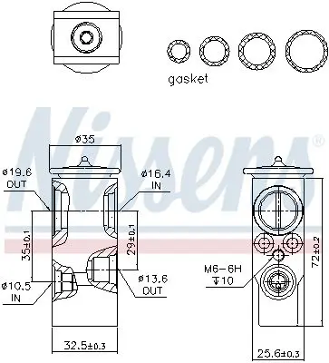 Handler.Part Expansion Valve, air conditioning NISSENS 999288 6