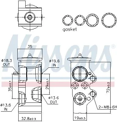 Handler.Part Expansion Valve, air conditioning NISSENS 999313 6