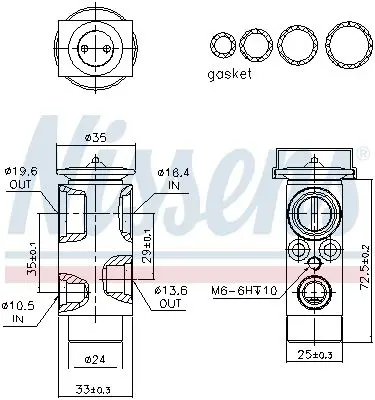 Handler.Part Expansion Valve, air conditioning NISSENS 999361 6