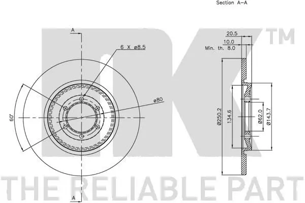 Handler.Part Brake disc NK 201007 2