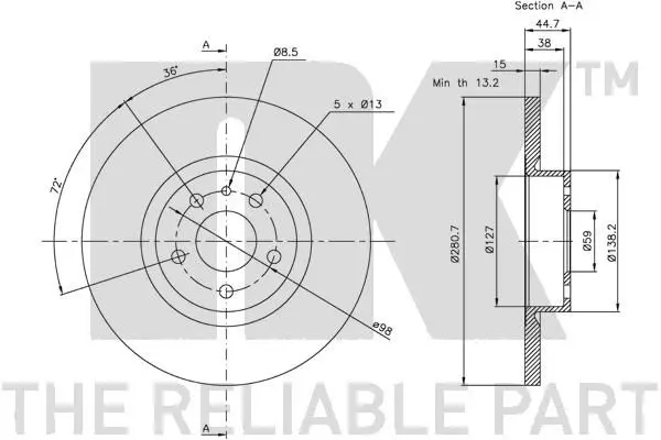 Handler.Part Brake disc NK 201017 3