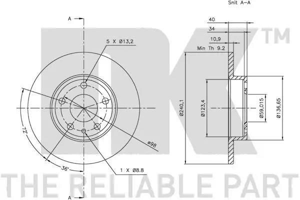 Handler.Part Brake disc NK 201020 3