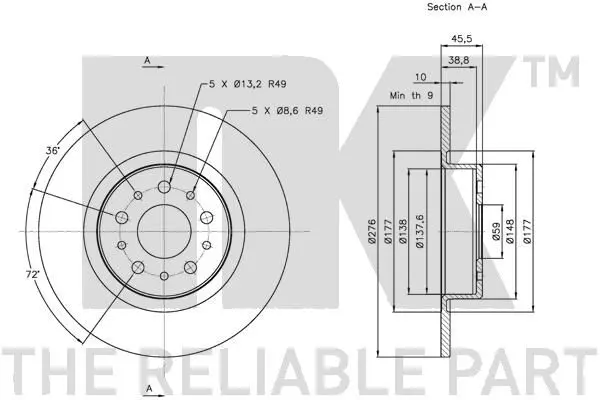 Handler.Part Brake disc NK 201021 3