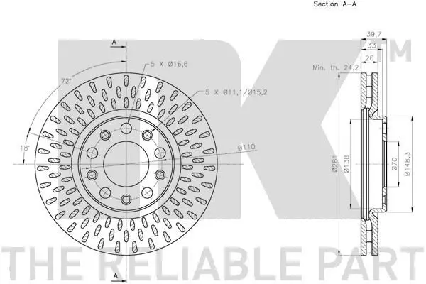 Handler.Part Brake disc NK 201034 3