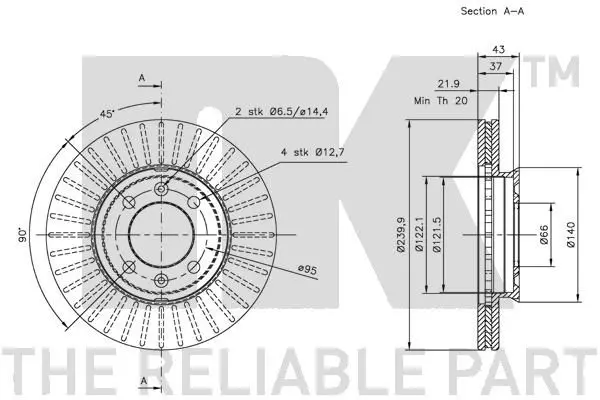 Handler.Part Brake disc NK 201212 3