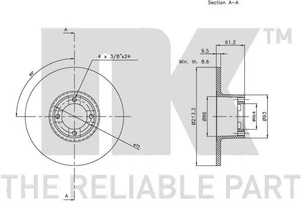 Handler.Part Brake disc NK 201214 3