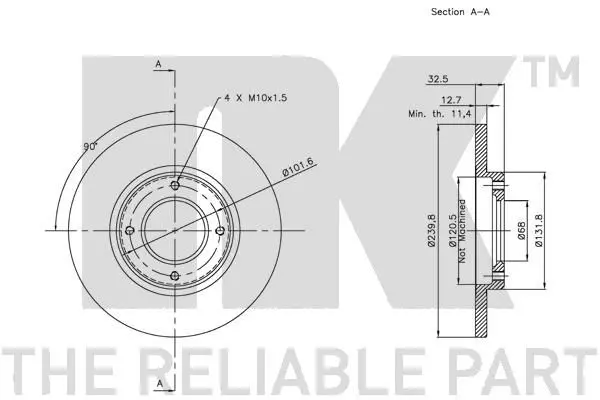 Handler.Part Brake disc NK 201215 2