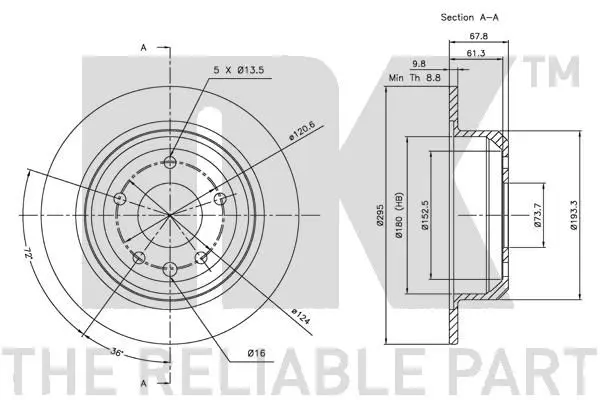 Handler.Part Brake disc NK 201218 2