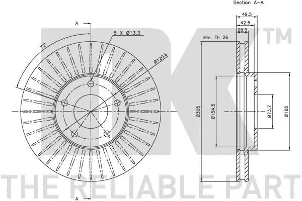 Handler.Part Brake disc NK 201222 3