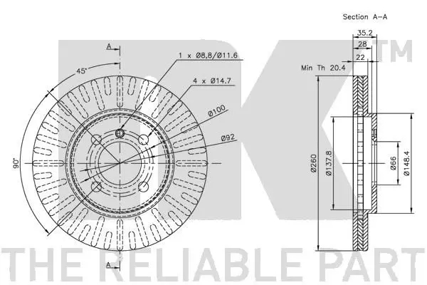 Handler.Part Brake disc NK 201509 3