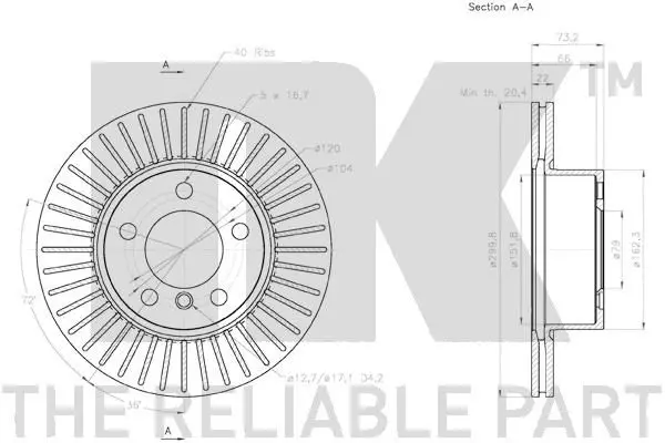 Handler.Part Brake disc NK 2015101 3