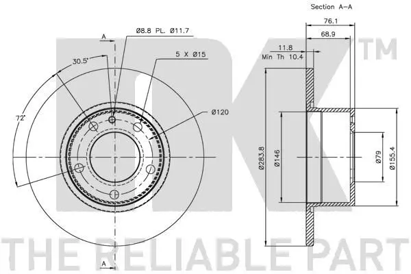 Handler.Part Brake disc NK 201512 2