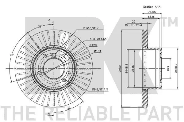 Handler.Part Brake disc NK 201519 3