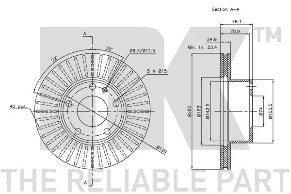 Handler.Part Brake disc NK 201528 3