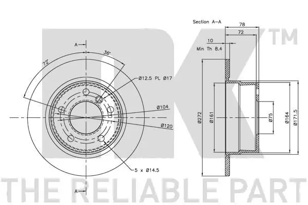 Handler.Part Brake disc NK 201538 3