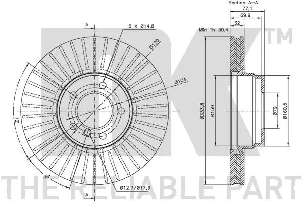 Handler.Part Brake disc NK 201542 3