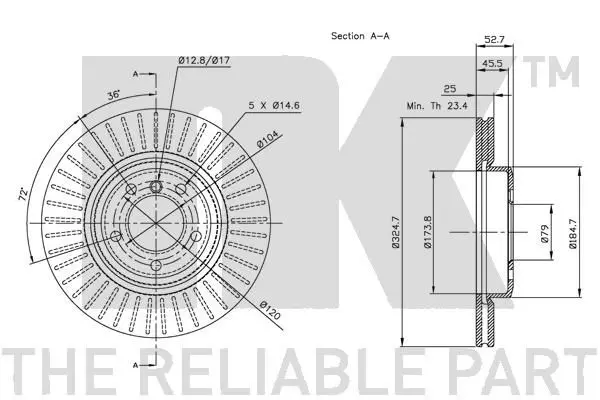 Handler.Part Brake disc NK 201543 3