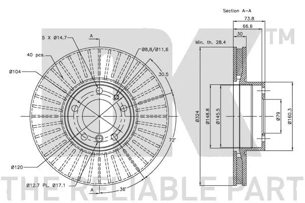 Handler.Part Brake disc NK 201544 3