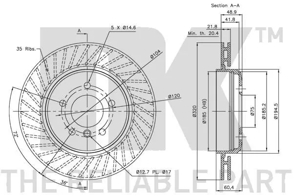 Handler.Part Brake disc NK 201545 3