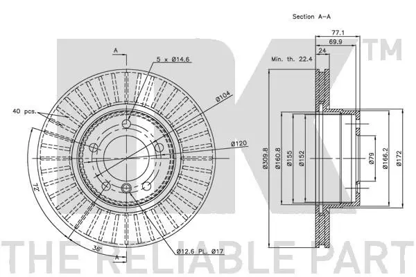 Handler.Part Brake disc NK 201553 3