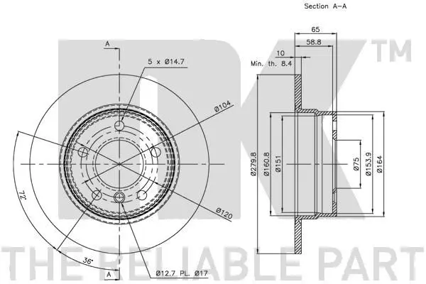 Handler.Part Brake disc NK 201557 3