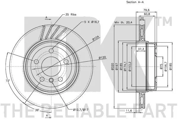 Handler.Part Brake disc NK 201565 3